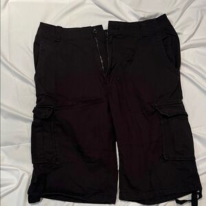 Men's Black Cargo Shorts by Bon-Bel
